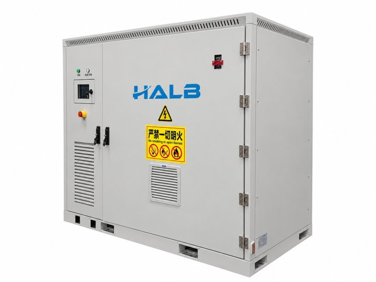 HALB 215kWh energy storage cabinet on a white background
