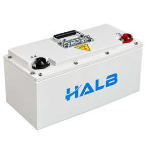 HALB floor scrubber battery range illustration on a white background